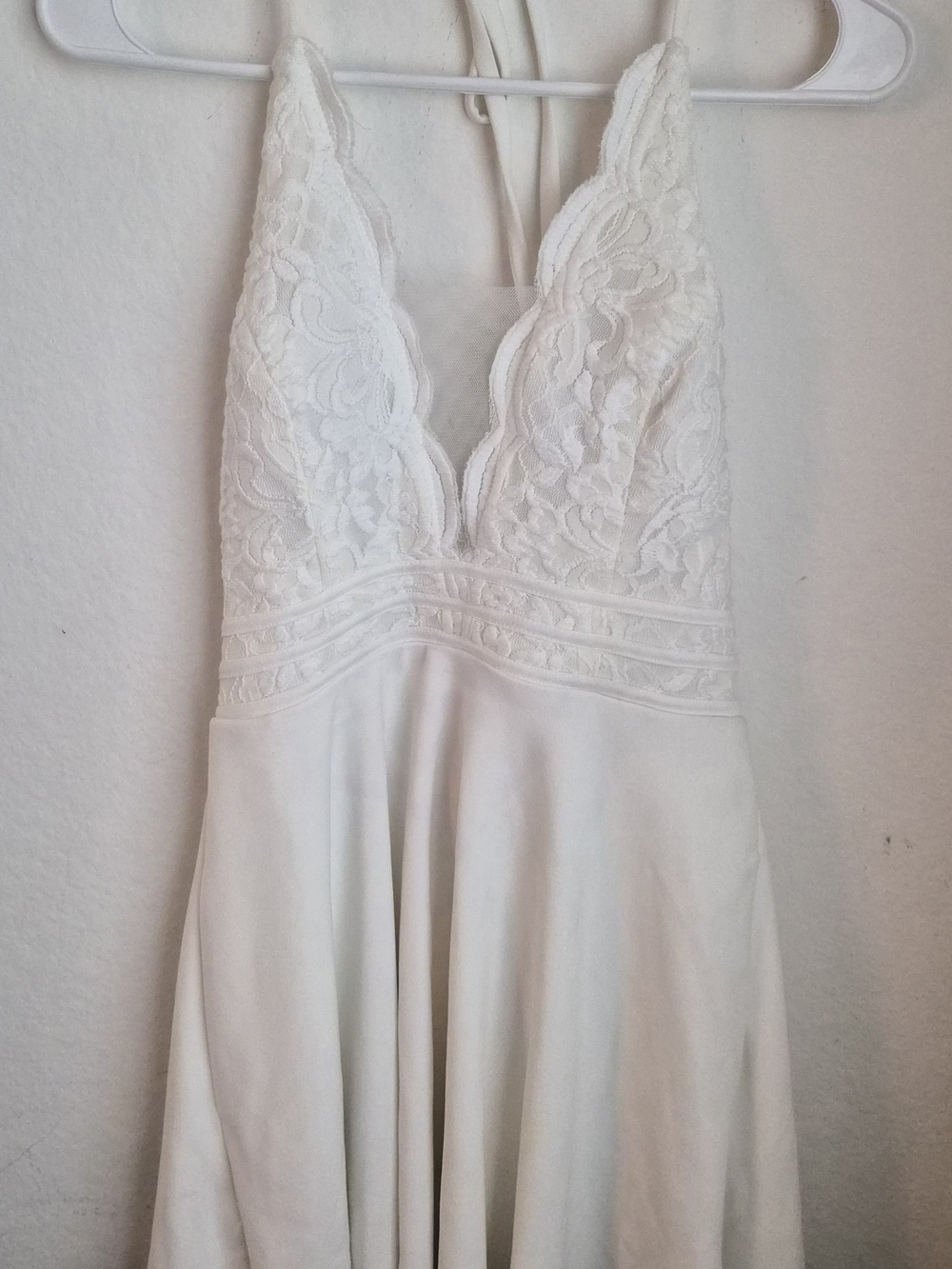 Speechless White Lace Plunging V-Neck Wedding Dress